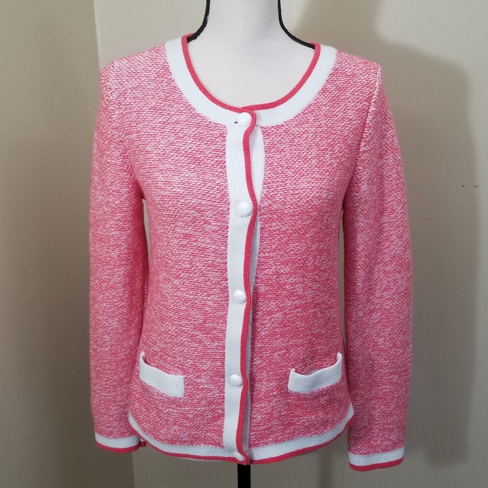 Gap Cardigan Float Jacquard Diva Pink White Size M